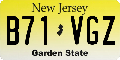 NJ license plate B71VGZ
