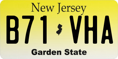 NJ license plate B71VHA
