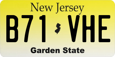 NJ license plate B71VHE