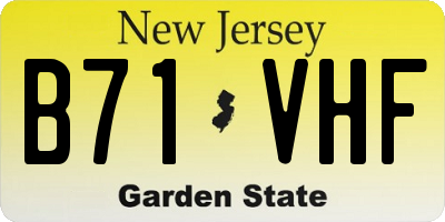 NJ license plate B71VHF