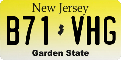 NJ license plate B71VHG