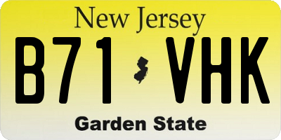 NJ license plate B71VHK