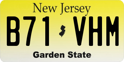 NJ license plate B71VHM