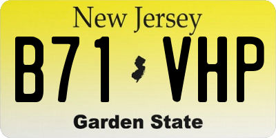 NJ license plate B71VHP