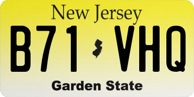 NJ license plate B71VHQ