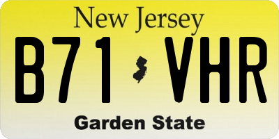 NJ license plate B71VHR