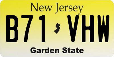 NJ license plate B71VHW