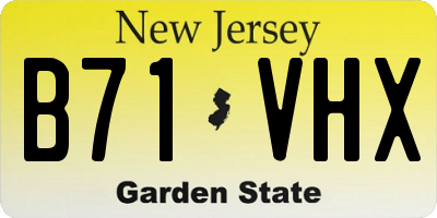 NJ license plate B71VHX