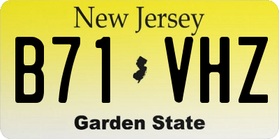 NJ license plate B71VHZ