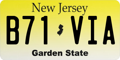 NJ license plate B71VIA