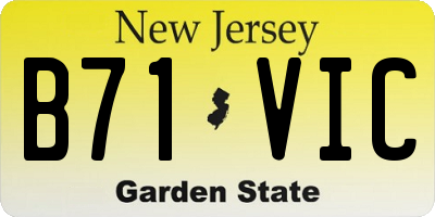 NJ license plate B71VIC