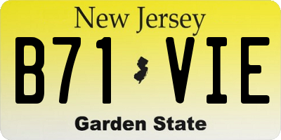 NJ license plate B71VIE