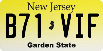 NJ license plate B71VIF