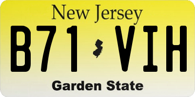 NJ license plate B71VIH