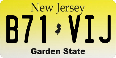 NJ license plate B71VIJ