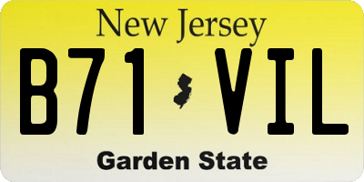 NJ license plate B71VIL