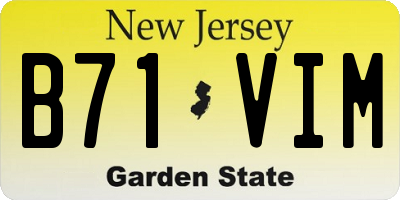 NJ license plate B71VIM