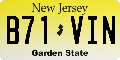 NJ license plate B71VIN