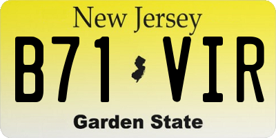 NJ license plate B71VIR