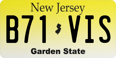 NJ license plate B71VIS