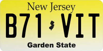 NJ license plate B71VIT
