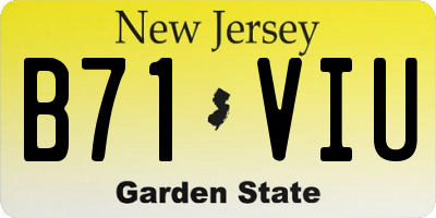 NJ license plate B71VIU