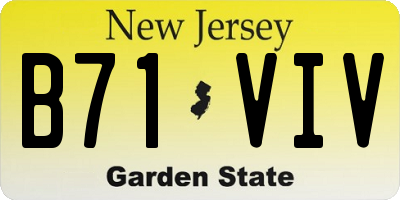 NJ license plate B71VIV