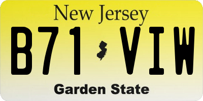 NJ license plate B71VIW