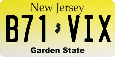 NJ license plate B71VIX