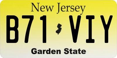 NJ license plate B71VIY