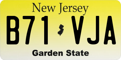 NJ license plate B71VJA