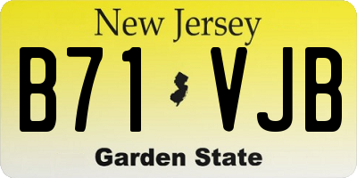 NJ license plate B71VJB