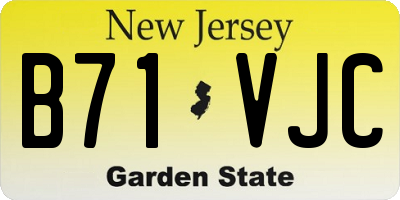 NJ license plate B71VJC