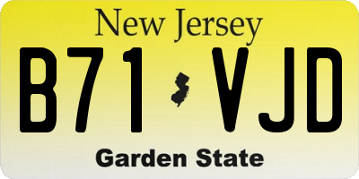 NJ license plate B71VJD