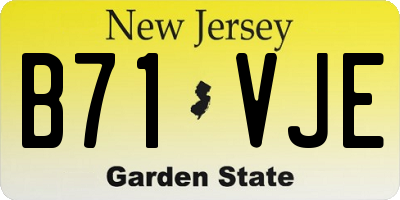 NJ license plate B71VJE