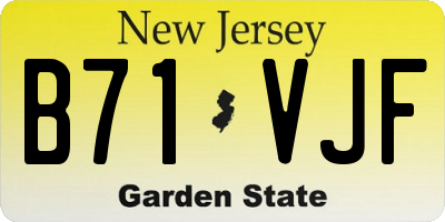 NJ license plate B71VJF