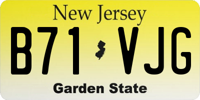 NJ license plate B71VJG