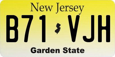 NJ license plate B71VJH