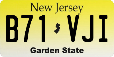 NJ license plate B71VJI