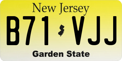 NJ license plate B71VJJ