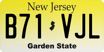 NJ license plate B71VJL