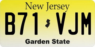 NJ license plate B71VJM