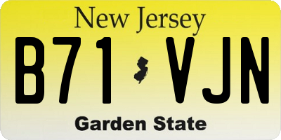 NJ license plate B71VJN