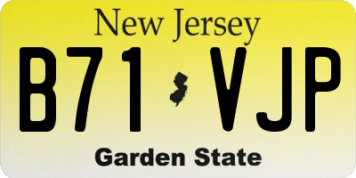 NJ license plate B71VJP