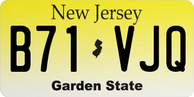 NJ license plate B71VJQ