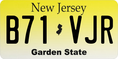 NJ license plate B71VJR