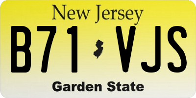 NJ license plate B71VJS