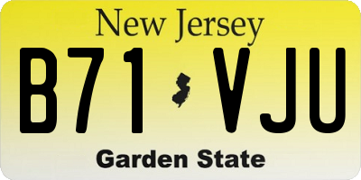 NJ license plate B71VJU