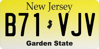 NJ license plate B71VJV