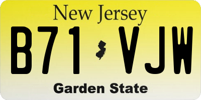 NJ license plate B71VJW